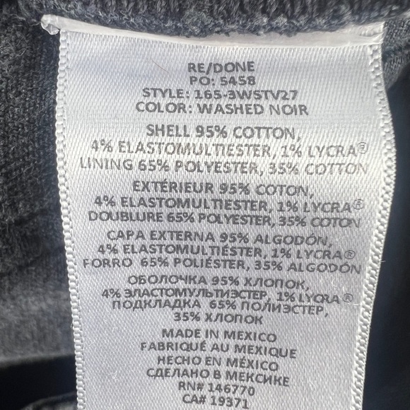 Re/Done 70s Stove Pipe High Rise Straight leg cropped jeans Washed noir - Picture 8 of 9